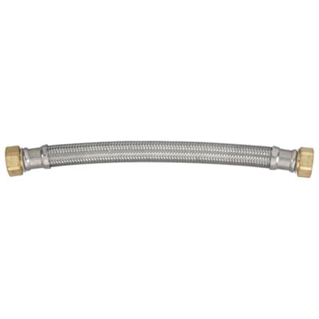 Homewerks 7213-18-34-1 0.75 FIP x 18 in. Braided Stainless Steel Water Heater Connector 173318